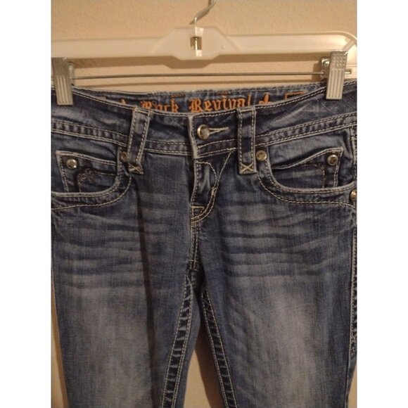 Women's Rock Revival Evelyn Boot Denim Jeans Blue 26x32 - Picture 13 of 13